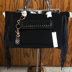 Summer Rose Large Black Satchel